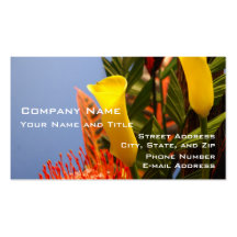 mini yellow calla lilies business card templates
