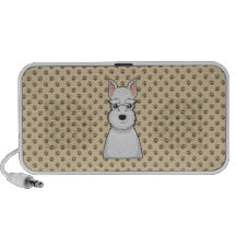 Miniature Schnauzer Cartoon iPod Speakers
