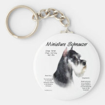 Miniature Schnauzer History Design Keychains
