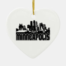 Minneapolis Skyline Christmas Tree Ornaments
