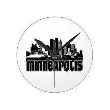 Minneapolis Skyline Wall Clocks
