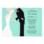 Mint Bride and Groom Wedding Shower Invitation
