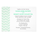 Mint Chevron Custom Wedding Invitations invitations