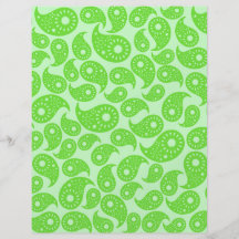 Mint Green and Lime Green Paisley. Full Color Flyer