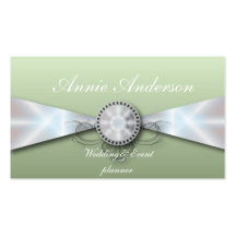 Mint Green Pearl Wedding Planner Business Cards