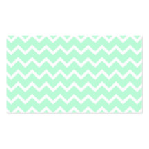 Mint Green Zigzag Stripes. Business Card Template