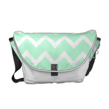 Mint Green Zigzag Stripes. Commuter Bags