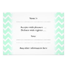 Mint Green Zigzag Stripes. Invitations