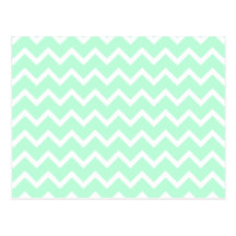 Mint Green Zigzag Stripes. Postcard