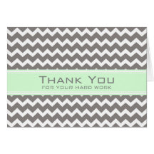 Mint Grey Chevron Employee Appreciation Card