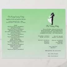 Mint Ombre Silhouette Formal Wedding Program Flyer