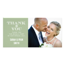 Mint Snowflake Wedding Photo Thank You Cards Photo Card Template