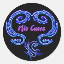 Mio Cuore Sticker (Italian - black)