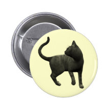 Mischievous Black Cat Button