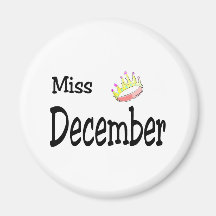 Miss December Refrigerator Magnets