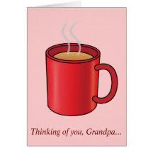 Missing You Grandpa Red Coffee Mug Card