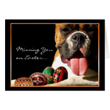 Missing You on Easter Boxer greeting card