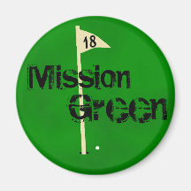 Mission green, golf refrigerator magnet
