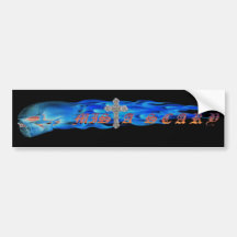 Mista SCARY Flame Skull Banner Bum... - Customised Bumper Sticker