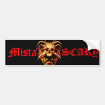 Mista SCARY Skull Bumpersticker Bumper Stickers