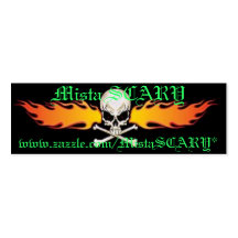 Mista SCARY Skull & Flames Profile Business Card