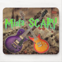 Mista SCARY Skull Guitar City Mousepad