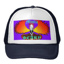 Mista SCARY Skull Phoenix Purple Baseball Hat