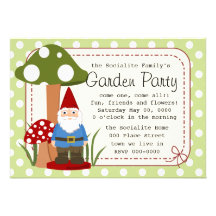 Mister Mushroom Garden Gnome Invitation