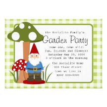 Mister Mushroom Garden Gnome Invite