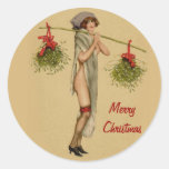 Mistletoe Miss 2 Round Sticker
