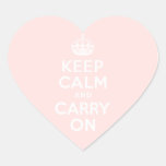 Misty Rose Keep Calm and Carry On Sticker
