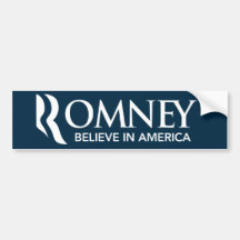 Mitt Romney Believe In America Bumper Sticker Blue
