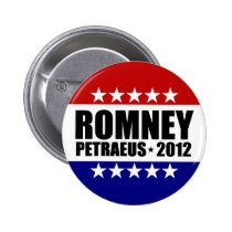 Mitt Romney David Petraeus 2012 buttons