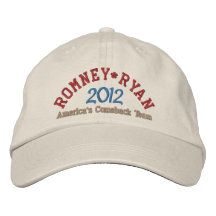 Mitt Romney Paul Ryan 2012 Embroidered Hats