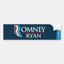 Mitt Romney Ryan Logo Bumper Sticker Dark Blue