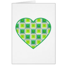 Mixed Greens Squares Heart Card