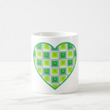 Mixed Greens Squares Heart Mugs