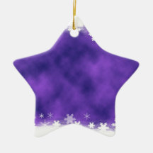 MIXED PURPLE SWIRLS WHITE SNOWFLAKES SATIN WINTER ORNAMENTS