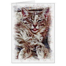 Miyu Cat Art Greeting Card