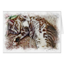 Miyu Cat Art Greeting Card