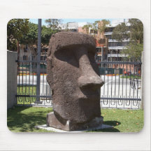 Moai Statue At The La Natural History Museum Mouse Pads
