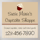 Mocha Cupcake Shoppe Sign or Advertisement Poster