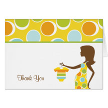 Mod Dot Mum to Be Thank You Note Cards