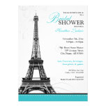 Mod Flourish Eiffel Tower Parisian Bridal Shower Personalized Invites