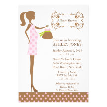 Mod Mum  Baby Girl Shower Personalized Announcement