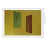 Modern abstract shapes yellow art greeting cards