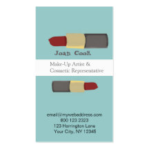 Modern Beauty and Fashion Red Lipstick Business Cards