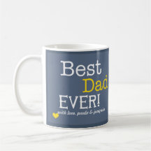 Modern Best Dad Ever Personalized Photo Coffee Mugs