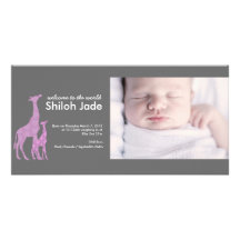 Modern Birth Announcement | No. 16 Photo Greeting Card
