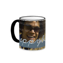 Modern Birthday Blue Cut Outs Add Your Image Coffee Mug